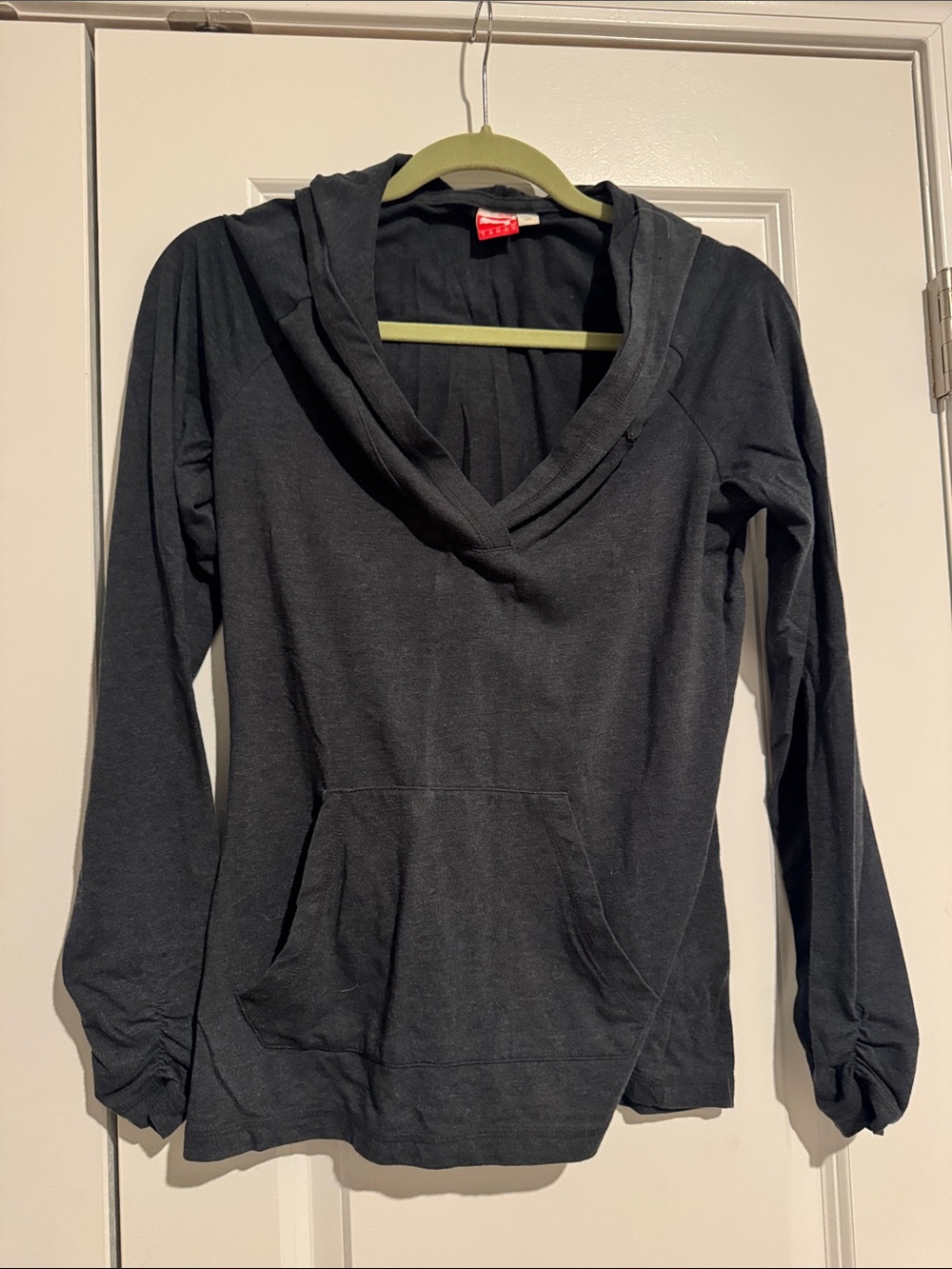 Puma Black V-Neck Long Sleeve Hoodie Top